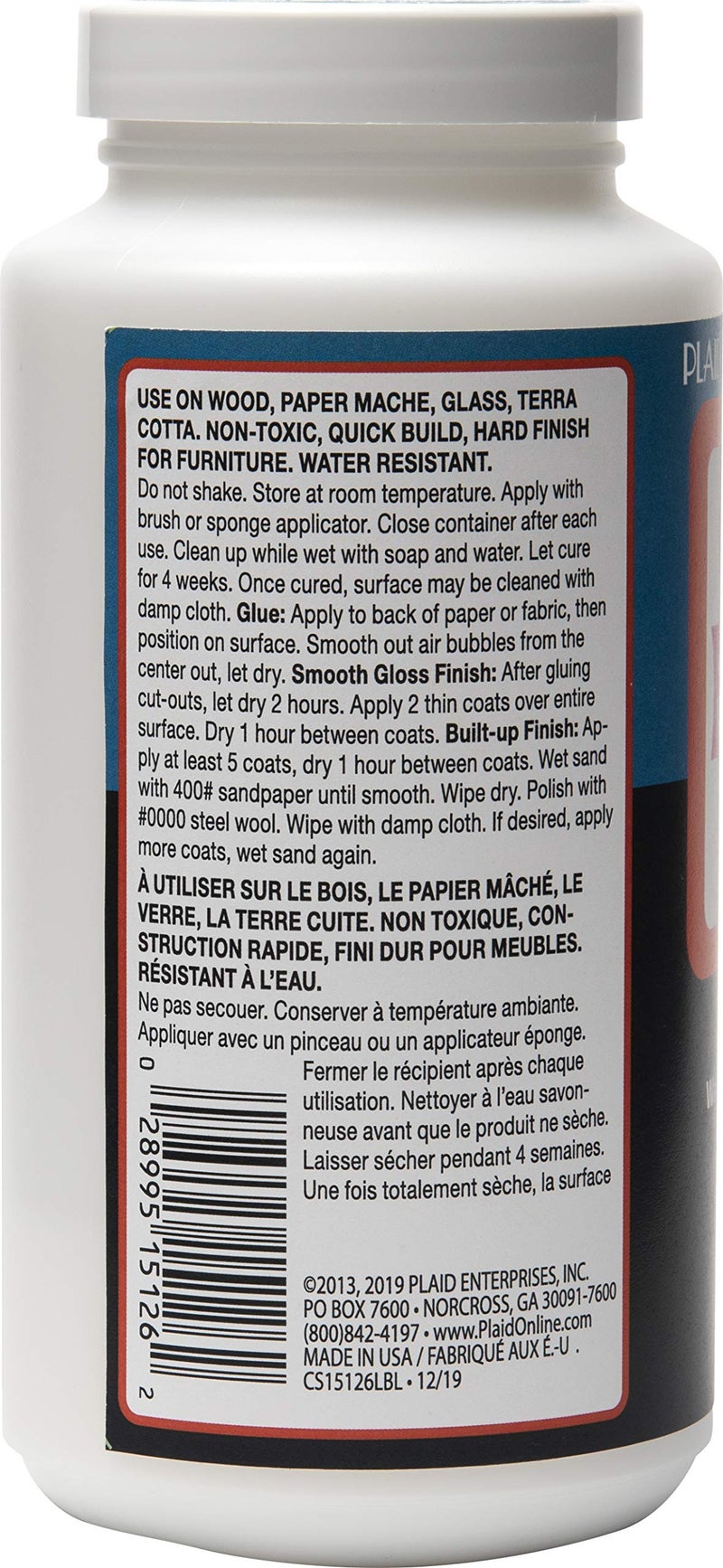 Mod Podge Waterbase Sealer, Glue and Finish for Furniture (16-Ounce), CS15126 Gloss Finish - Image 2