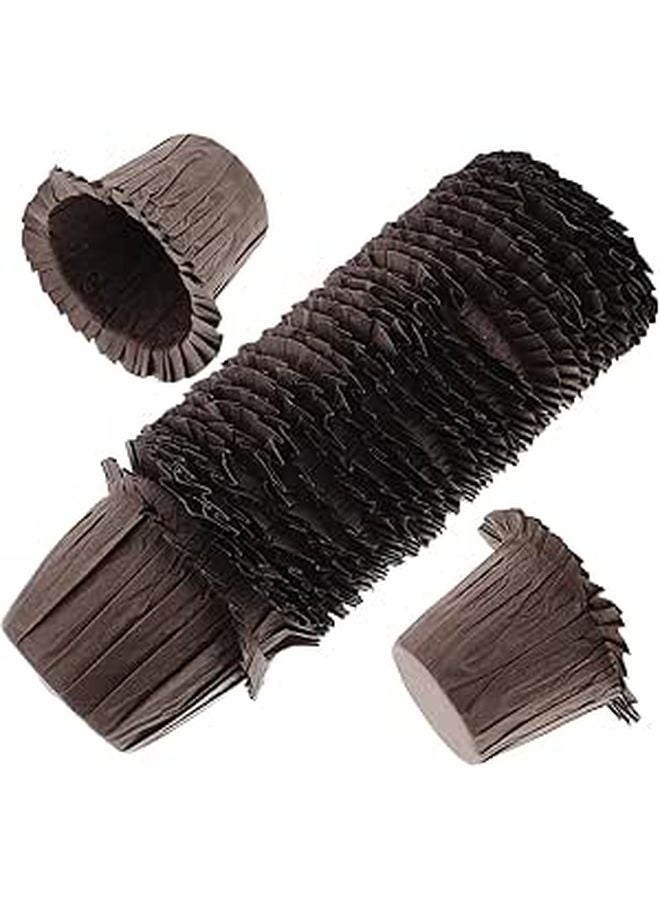 Brown Hat Shaped Cupcake Liners 30pcs Food Grade Greaseproof Muffin Cups Baking Supplies - Image 1
