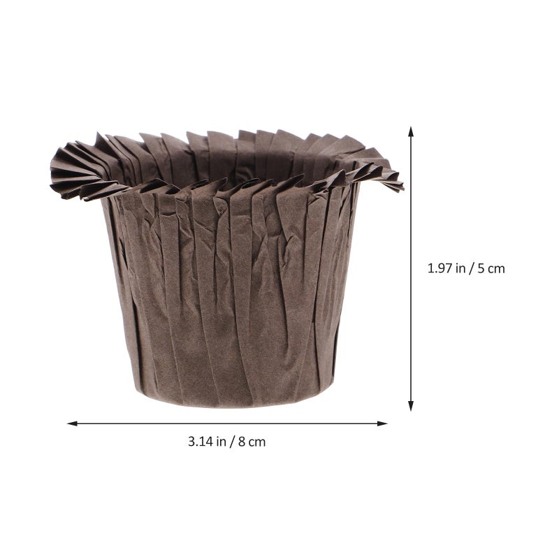 Brown Hat Shaped Cupcake Liners 30pcs Food Grade Greaseproof Muffin Cups Baking Supplies - Image 3