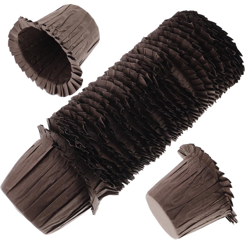 Brown Hat Shaped Cupcake Liners 30pcs Food Grade Greaseproof Muffin Cups Baking Supplies - Image 2