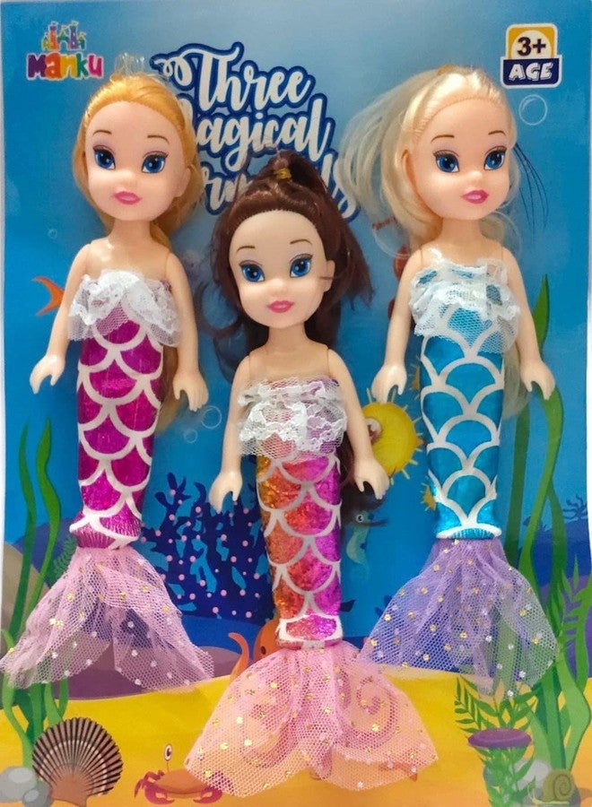 SARASI Mermaid Doll, Foldable Arms & Legs [Multicolor, Pack 3] - Image 4