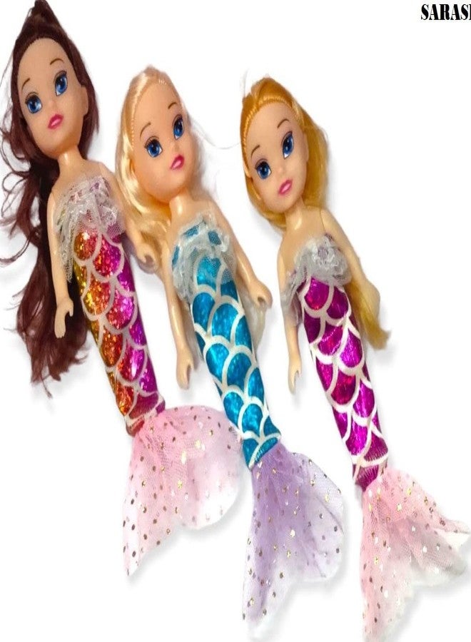 SARASI Mermaid Doll, Foldable Arms & Legs [Multicolor, Pack 3] - Image 1