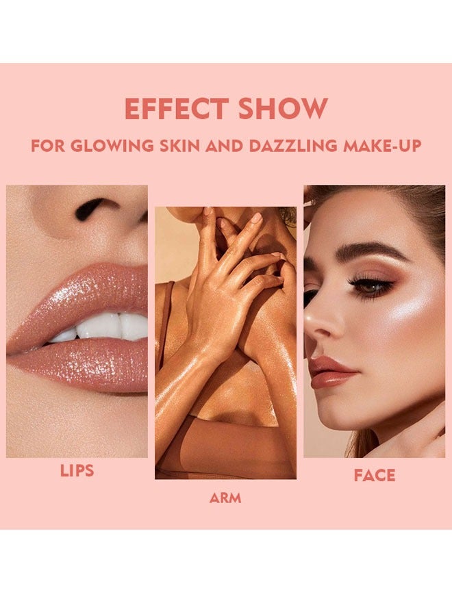 pudaier 1Pcs Liquid Highlighter Makeup, Waterproof Moisturizing Body Highlighter,For Glowing Skin And Dazzling Make-Up,Bronzer Smooth Shine Shimmer Liquid Foundation  - Image 2