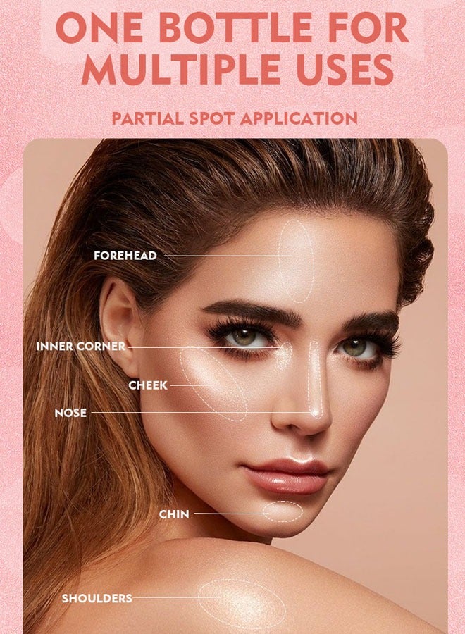 pudaier 1Pcs Liquid Highlighter Makeup, Waterproof Moisturizing Body Highlighter,For Glowing Skin And Dazzling Make-Up,Bronzer Smooth Shine Shimmer Liquid Foundation  - Image 4