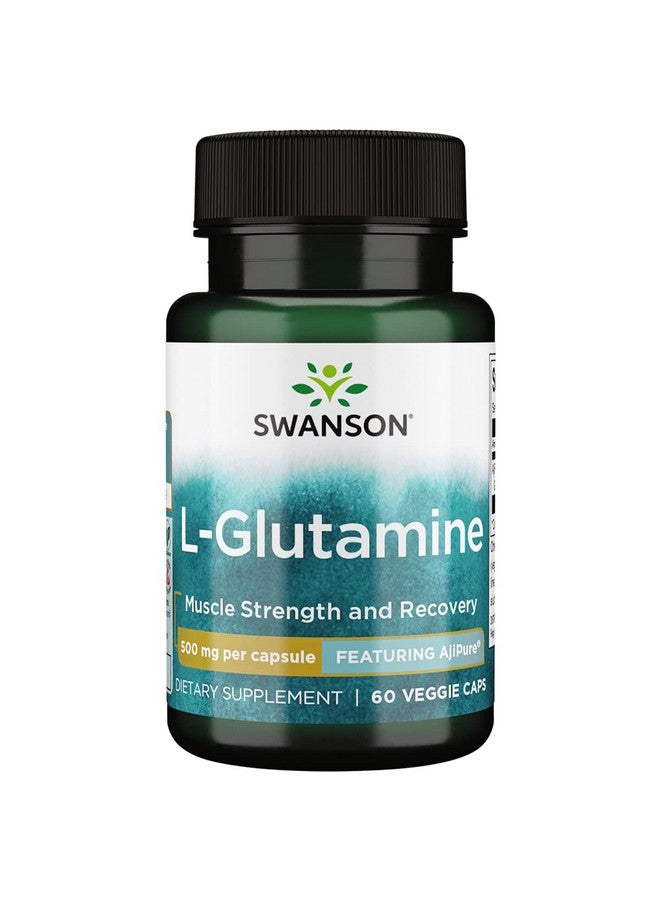 SWANSON Amino Acid Ajipure L Glutamine Pharmaceutical Grade 500 Milligrams 60 Veg Capsules - Image 1