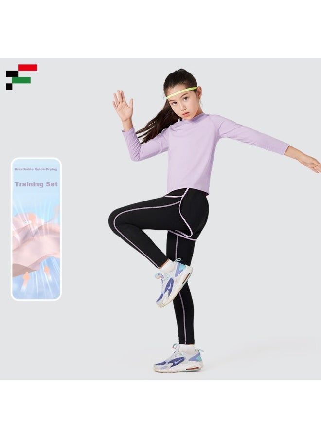 Fandimu Children's Sports Set, High-elastic Breathable Adult Parent-child Outfit, Running Yoga Badminton Basketball Soccer Training Clothes - Image 1