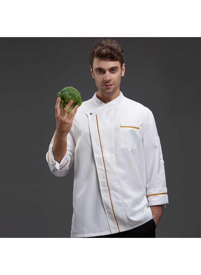 NIBEMINENT Breathable Chef Work Clothes Top for Men and Women  Summer Hotel Restaurant Canteen Back Kitchen  - Image 1