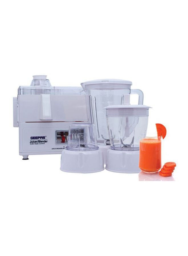 GEEPAS 4 in 1 Food Processor & Juicer Multi-functional Smoothie Maker, Juicer, Compact Electric Blender, Chopper & Grinder 1.6L Jar, 2-Speed Pulse Function for Ice Crusher 600 W GSB2031-600W White - Image 5