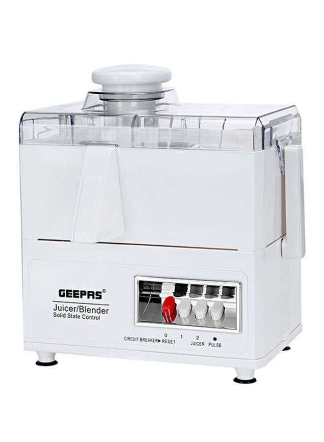 GEEPAS 4 in 1 Food Processor & Juicer Multi-functional Smoothie Maker, Juicer, Compact Electric Blender, Chopper & Grinder 1.6L Jar, 2-Speed Pulse Function for Ice Crusher 600 W GSB2031-600W White - Image 3