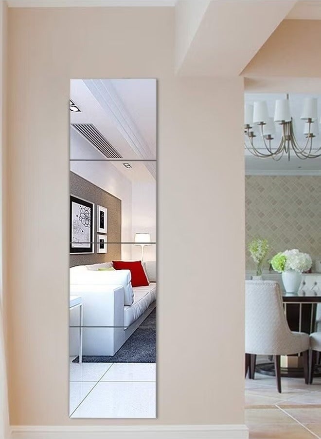 Beauenty Full Dimension Wall Mirror Set 30 x 30 cm 4 Pieces Without Frame Self-adhesive Makeup Mirror for Door and Base for Bedroom and Living Room - Image 2