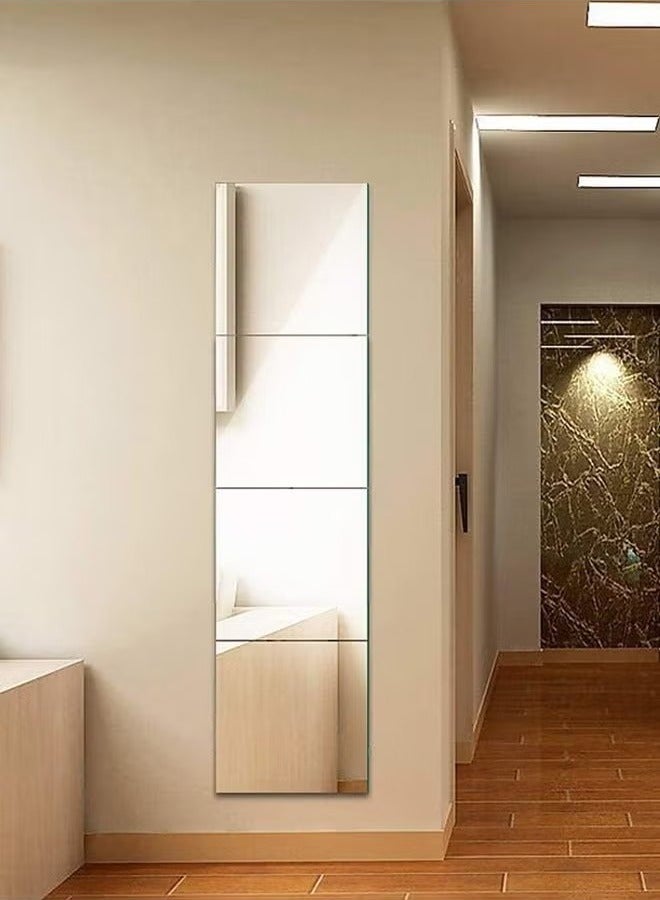Beauenty Full Dimension Wall Mirror Set 30 x 30 cm 4 Pieces Without Frame Self-adhesive Makeup Mirror for Door and Base for Bedroom and Living Room - Image 4