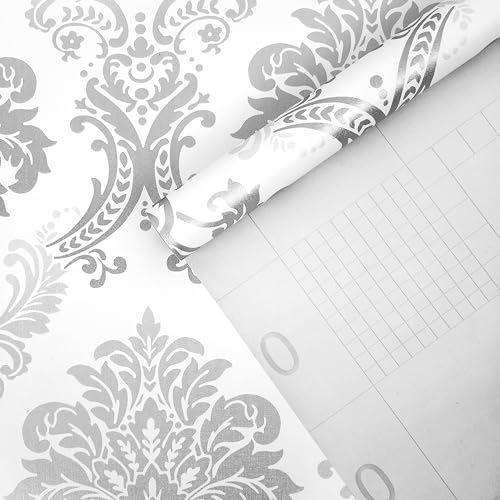 RedChimes Self-Adhesive Wallpaper Waterproof Old Furniture Vinyl Stickers Wooden Door Wardrobe Desktop PVC Wall Papers 45 X 304 CM (Royal Silver) - Image 4