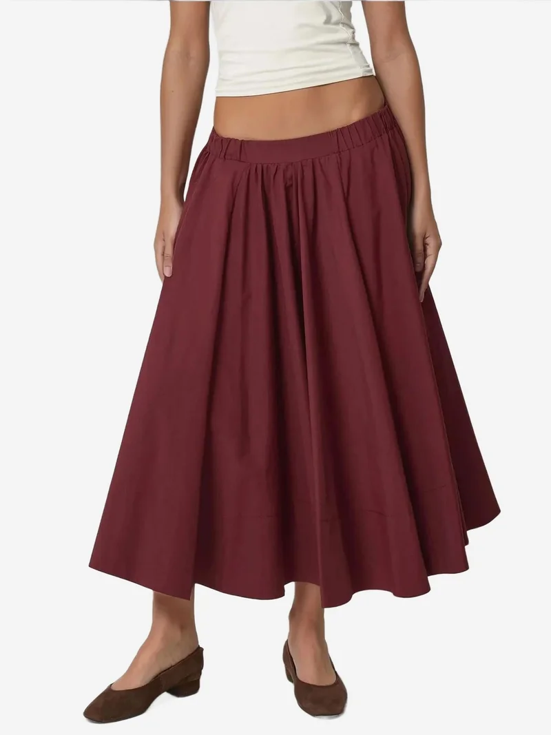 زوبعة تنورة ماكسي واسعة بقصة حرف