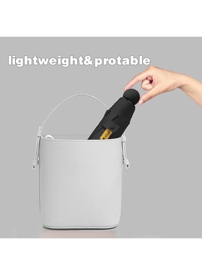 Travel Umbrella,Sun Solid Color, Sun Protection with Zipper-bag Fashion Tiny Pocket Umbrella for Sun And Rain,Lightweight & Portable,Parasol Umbrella for Women,Girls,Kids-Black - Image 5
