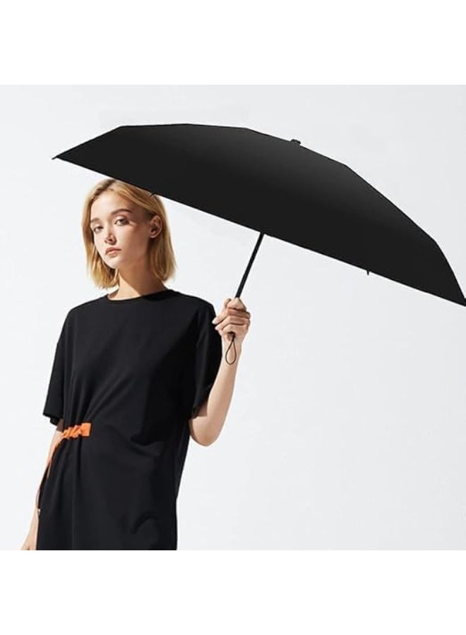 Travel Umbrella,Sun Solid Color, Sun Protection with Zipper-bag Fashion Tiny Pocket Umbrella for Sun And Rain,Lightweight & Portable,Parasol Umbrella for Women,Girls,Kids-Black - Image 2