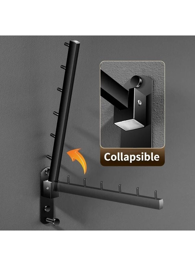 Black Stainless Steel Wall Mounted Hangers 2pcs Rotating Arms Heavy Duty Rust Resistant Storage Organizer for Bathroom Bedroom Laundry Room - Image 4