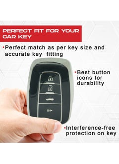 TOYOTA Toyota Land Cruiser 2023 4 Button Remote Key Fob Case TPU Car Key Case 1 Pcs Car Key Fob Cover Black  - Image 3