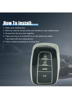 TOYOTA Toyota Land Cruiser 2023 4 Button Remote Key Fob Case TPU Car Key Case 1 Pcs Car Key Fob Cover Black  - Image 4