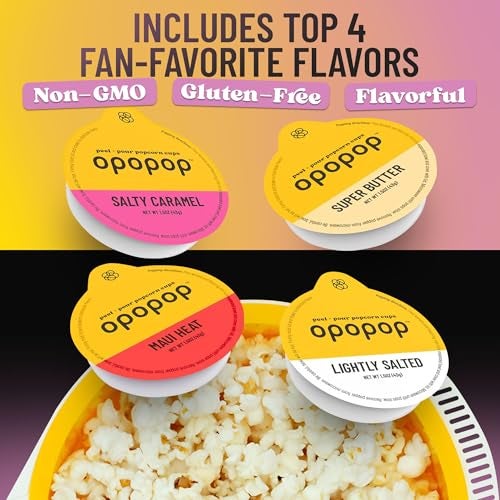 Opopop Microwave Popcorn - Variety 4-Pack Gourmet Popcorn Kit, Collapsible Silicone Popcorn Popper, Popcorn Maker, Gluten Free Snacks Variety Pack, BPA-Free and Dishwasher Safe (New Flavors) - Image 2