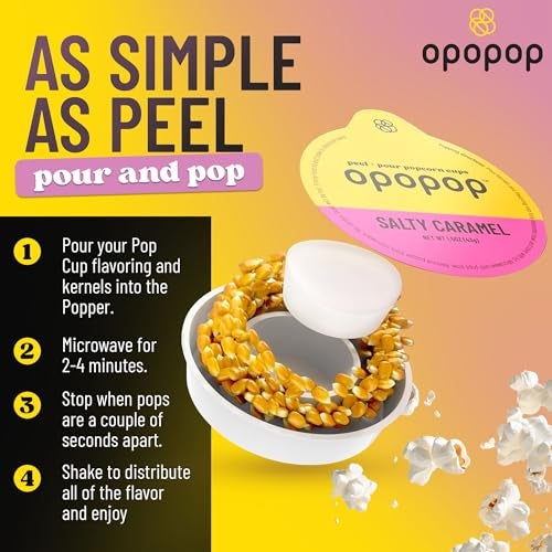 Opopop Microwave Popcorn - Variety 4-Pack Gourmet Popcorn Kit, Collapsible Silicone Popcorn Popper, Popcorn Maker, Gluten Free Snacks Variety Pack, BPA-Free and Dishwasher Safe (New Flavors) - Image 5