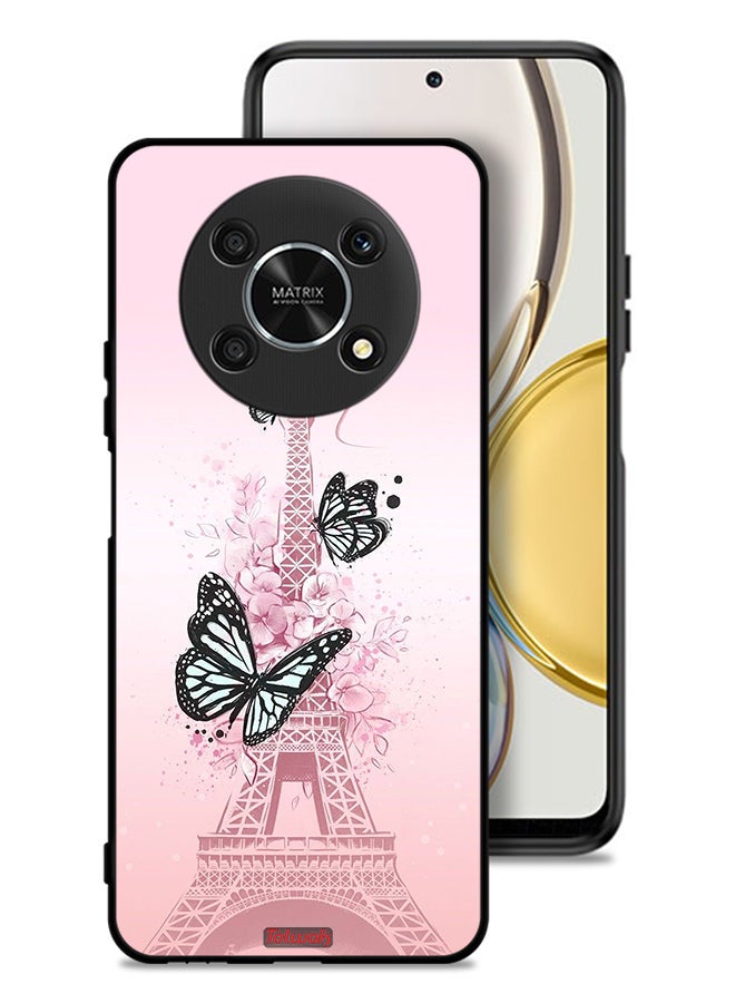 Tolwak Honor X9 5G Protective Case Cover Butterflies On Eiffel Tower - Image 1