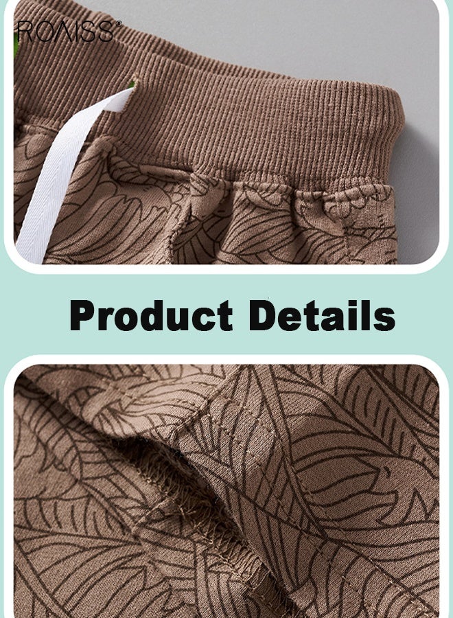 roaiss Boy Cartoon T-Shirt and Shorts Set, Stylish 2-Piece Outfit for Toddler Boys, Summer Cotton Outfit with Dinosaur Pattern Top and Drawstring Shorts, Perfect for Daily Wear or Various Occasions - Image 4