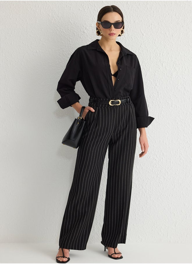 Black Wide Leg Striped Woven Trousers TWOSS23PL00109 - pzsku/Z613CFD752AAF25AAE4D6Z/45/_/1739718391/6bce374d-f3b0-4ea3-87c4-00b63e85e800