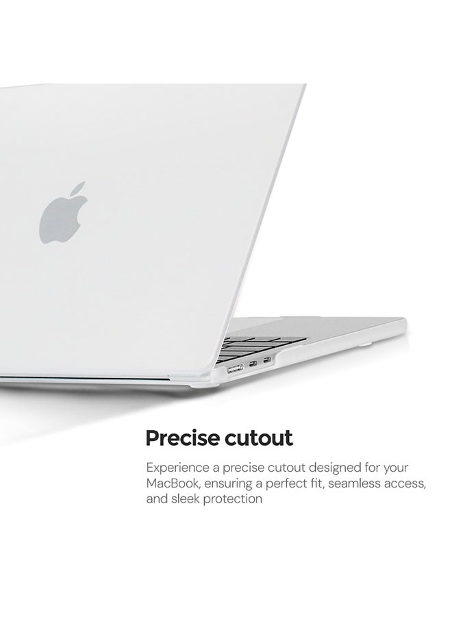 O Ozone - Slim Rubberized Matte Case Compatible with MacBook Air 15 inch (A2941) M2 2023, (A3114) M3 2024 Case with Keyboard Cover & Protector, White - Image 1