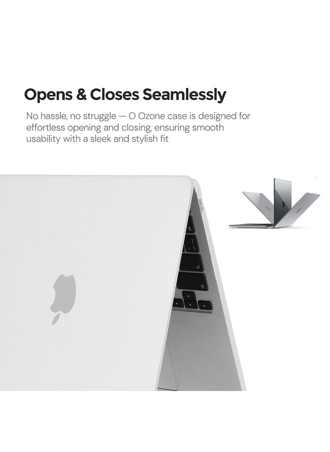 O Ozone - Slim Rubberized Matte Case Compatible with MacBook Air 15 inch (A2941) M2 2023, (A3114) M3 2024 Case with Keyboard Cover & Protector, White - Image 1