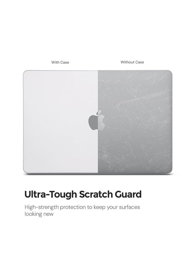 O Ozone - Slim Rubberized Matte Case Compatible with MacBook Air 15 inch (A2941) M2 2023, (A3114) M3 2024 Case with Keyboard Cover & Protector, White - Image 1