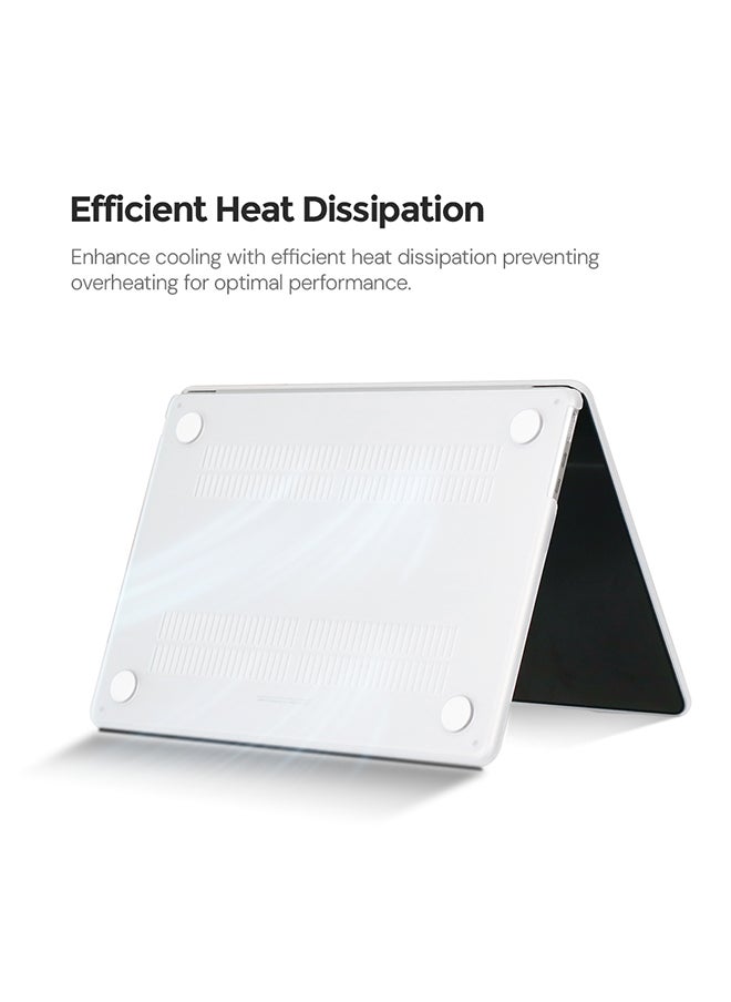 O Ozone - Slim Rubberized Matte Case Compatible with MacBook Air 15 inch (A2941) M2 2023, (A3114) M3 2024 Case with Keyboard Cover & Protector, White - Image 1