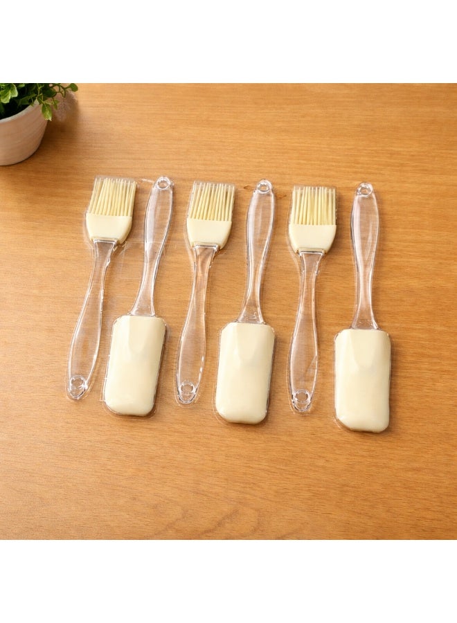 روملين طقم أدوات المطبخ فرشاة سباتولا- سيليكون بمقابض شفافة