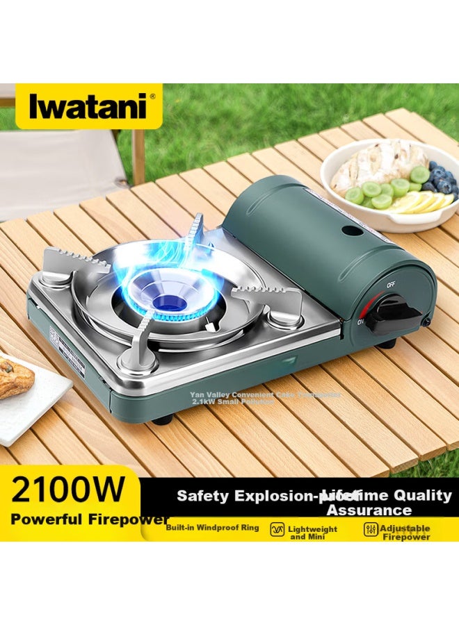 Iwatani Iwatani Outdoor Mini Cassette Stove Magnetic Portable Gas Stove Camping Gas Stove Card Gas Stove Zkz-27f - Image 1