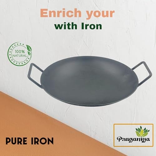 PRAGANIYA Pure Iron Appachatti/Appam Pan 100% Pure & Toxin-Free (Pre-Seasoned) (10") - Image 5