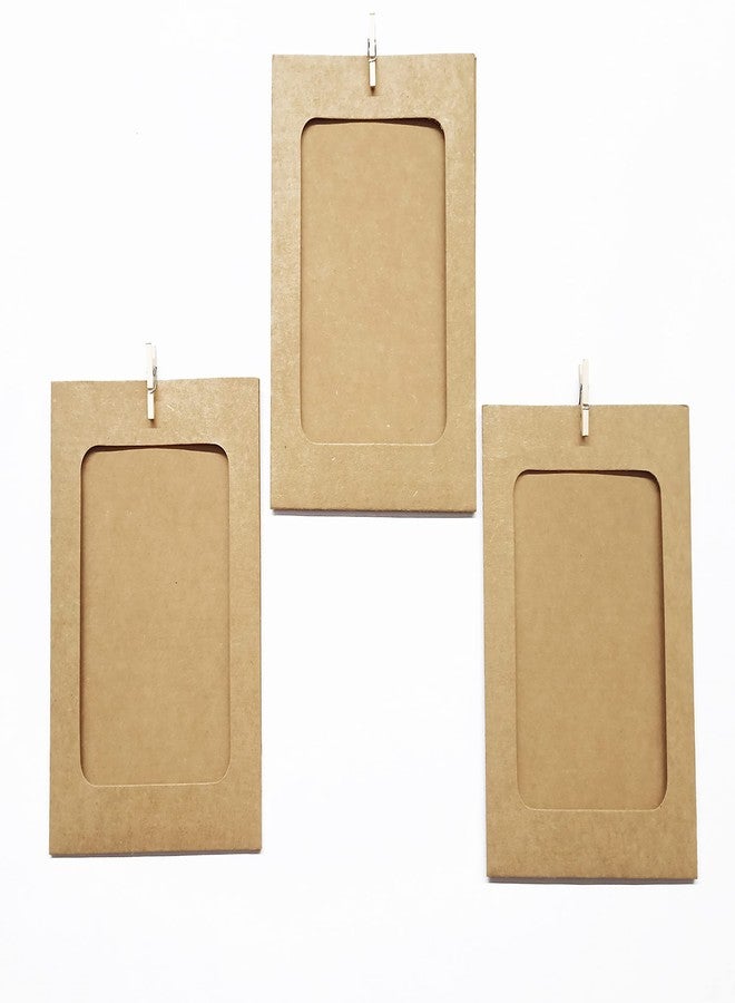 Nisco Pocket Slide-In 10 pcs Hanging Paper Photo Frame - Craft Paper Wall Hanging Photo Frame Album with free 10 pcs Mini Wooden Clips and Jute Rope String for Beautiful Memories Events Parties Home Decorations (Pink, 8 cm x 11 cm) - Image 3