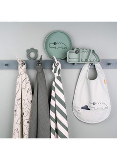 done by deer Silicone Stick&Stay Snackplate In Croco Green 100% Food Grade Silicone Fun And Functional Design Perfect For Hasslefree Snacking Anytime & Anywhere  - Image 5