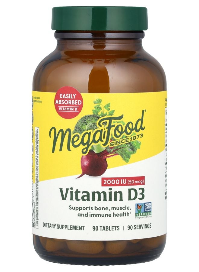 MegaFood Vitamin D3 2000 IU (50 mcg) 90 Tablets