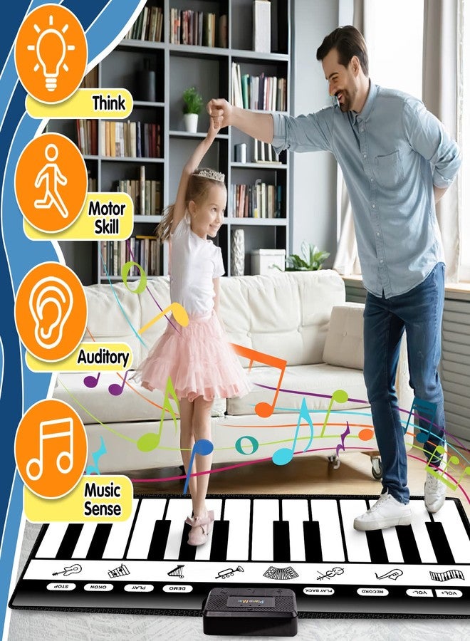 TWFRIC 6ft. Piano Mat with 24 Keys & 10 Demos & 8 Musical Instruments Sounds & 4 Play Modes, Giant Dance Floor Piano Music Play Mat 71'' Large Interactive Musical Toys Gifts for Kids Adults Toddlers - Image 4