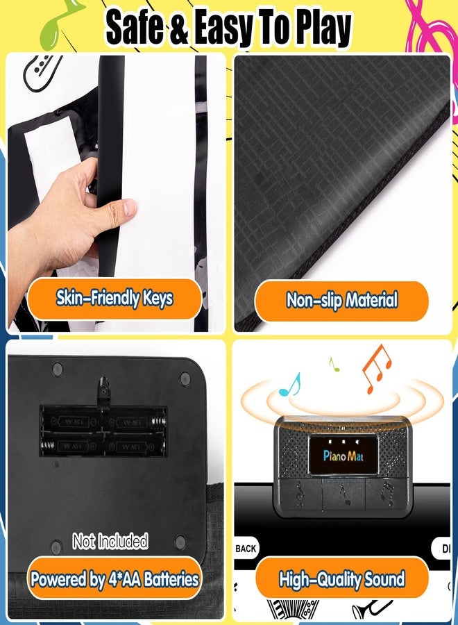 TWFRIC 6ft. Piano Mat with 24 Keys & 10 Demos & 8 Musical Instruments Sounds & 4 Play Modes, Giant Dance Floor Piano Music Play Mat 71'' Large Interactive Musical Toys Gifts for Kids Adults Toddlers - Image 5