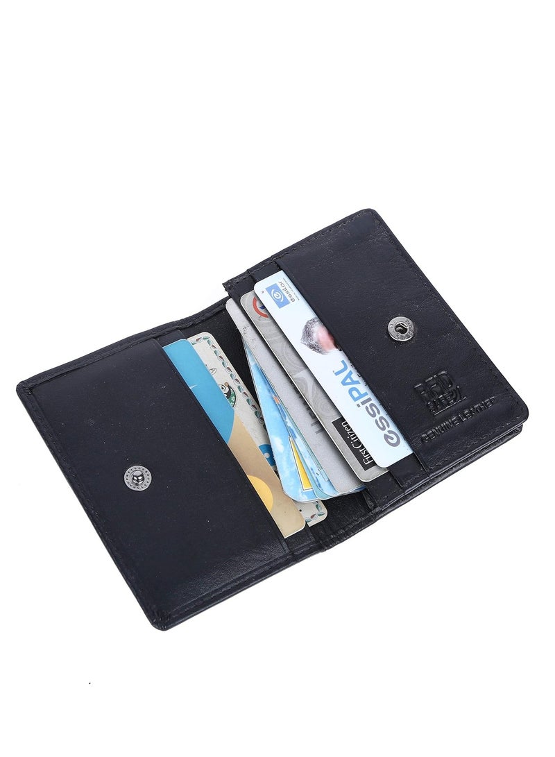 ALLKING AM leather Leather Unisex RFID Card Holder (Black) - Image 3