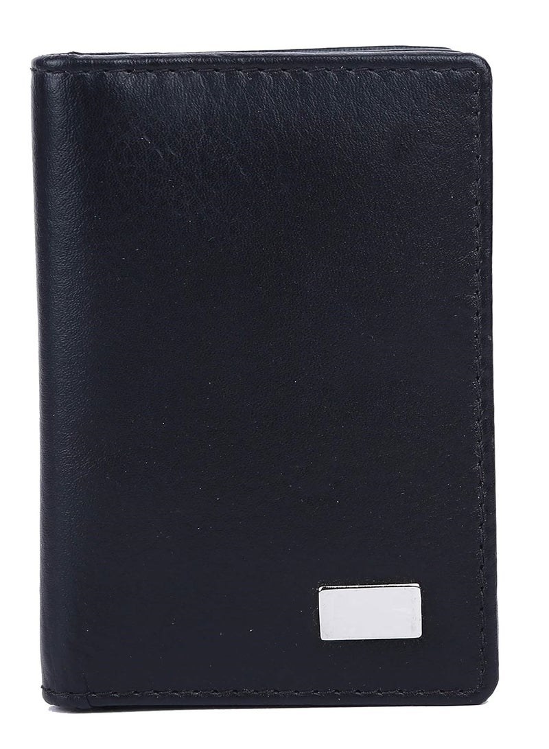 ALLKING AM leather Leather Unisex RFID Card Holder (Black) - Image 1