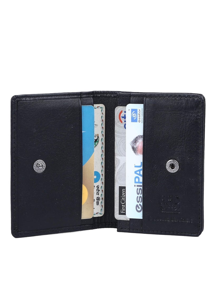 ALLKING AM leather Leather Unisex RFID Card Holder (Black) - Image 4