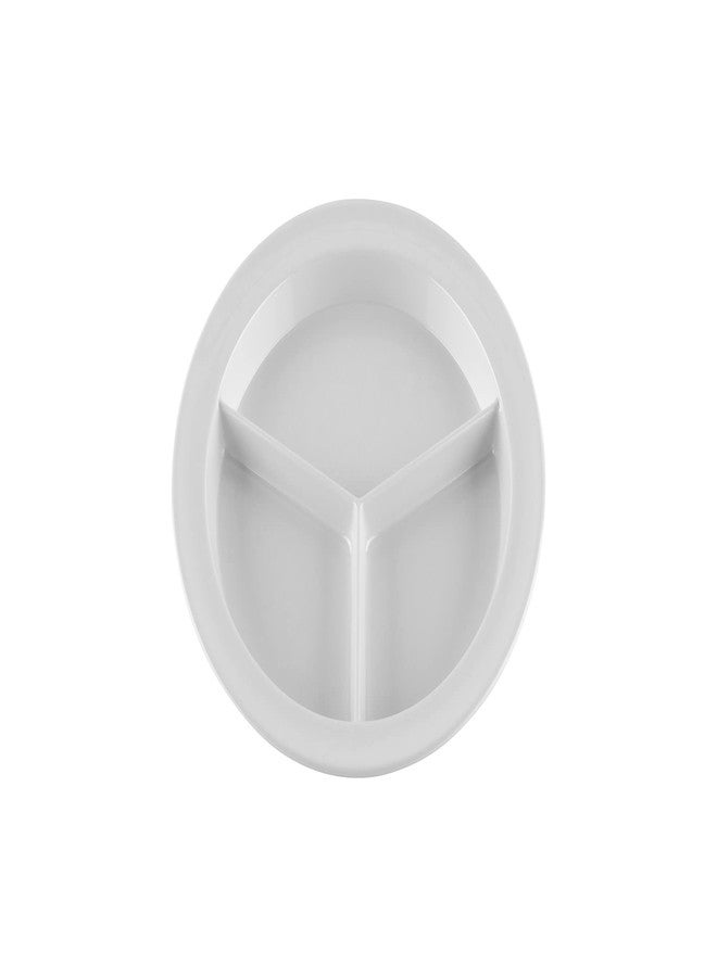 Get G.E.T. ?CP-530-W-EC Heavy-Duty 3 Compartment Plastic Divided Compartment Plates, Deep Sided, 9", White (Set of 4) - Image 1