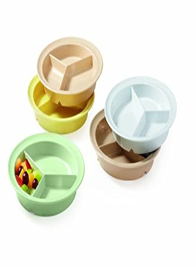 Get G.E.T. ?CP-530-W-EC Heavy-Duty 3 Compartment Plastic Divided Compartment Plates, Deep Sided, 9", White (Set of 4) - Image 4