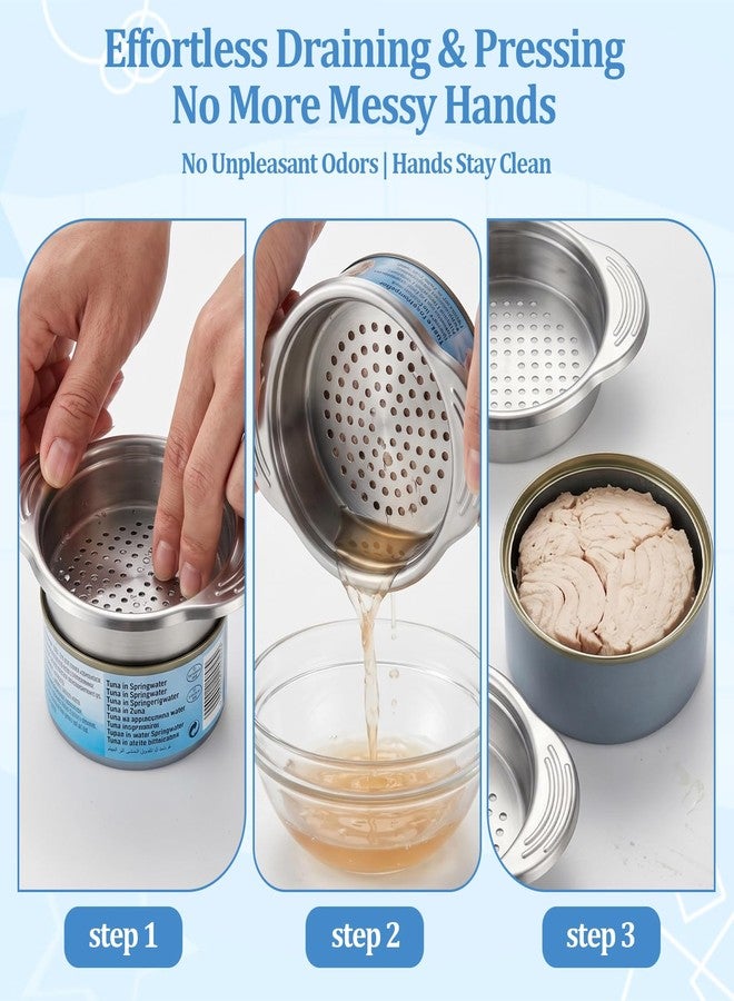 smrtcol Tuna Can Strainer Stainless Steel Can Press & Food Strainer for Tuna, Salmon, Beans, Vegetables Multi-Use Kitchen Tool with Handles (1 Pack) - Image 5