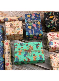 Zeemey 6 Sheets Gift Wrapping Paper With Accessories,Holiday Gift Wrapping Paper,Birthday Gift Box Gift Wrapping DIY, Gift Wrapping Paper for Birthday, Holiday, Wedding, Party,Kids Gift Wrapping (70cmX50cm)  - Image 1