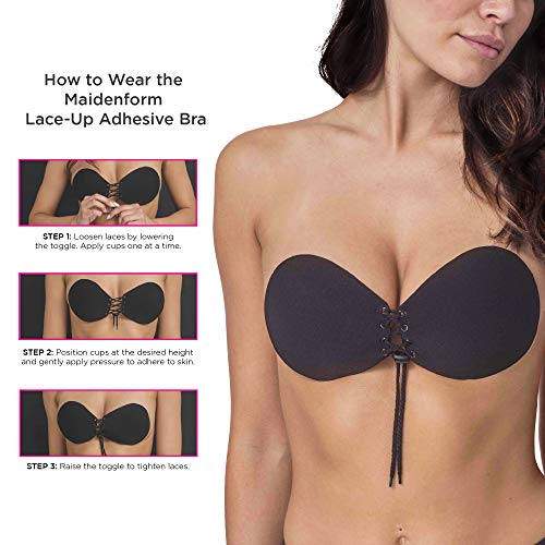 Maidenform Women's Lace Up Adhesive Backless and Strapless Bra nude B - Image 3