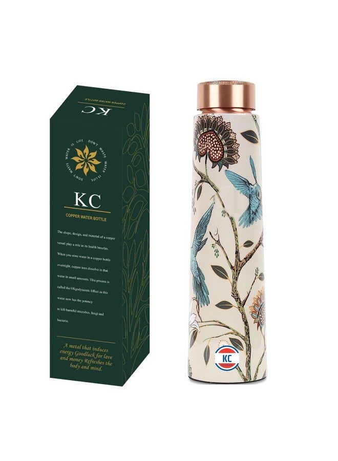 KC Pure Copper Designer Water Bottle with Advanced Leak Proof Protection, Ayurveda and Yoga Health Benefits. (1000ml, 1Unit, Tower Shape)