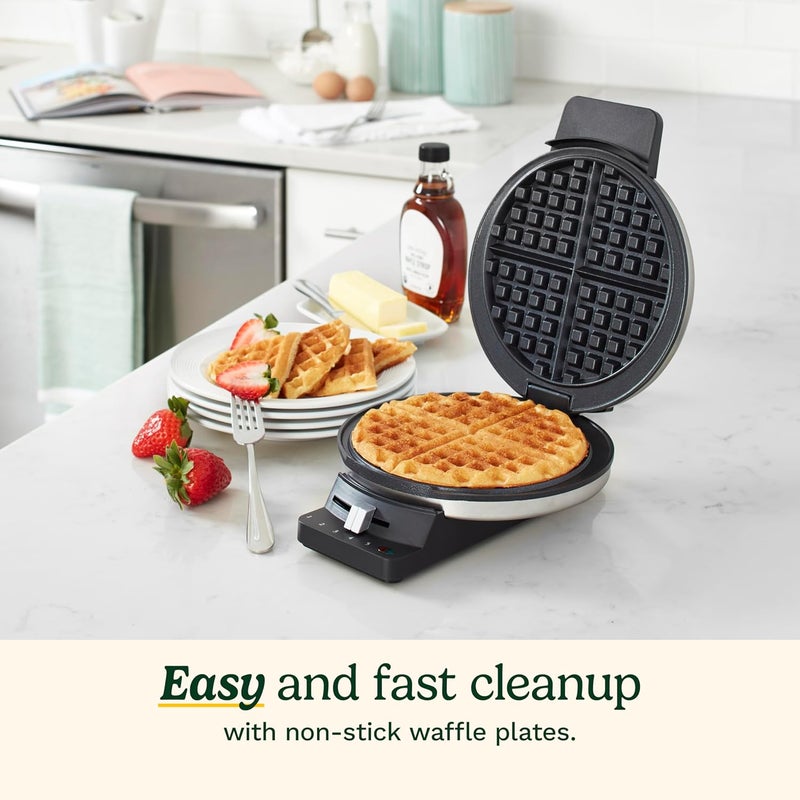Cuisinart Waffle Maker, 1250W Round Classic Waffle Iron, 5-Setting Adjustable Browning Control, WMR-CANAS, Brushed Stainless - Image 4