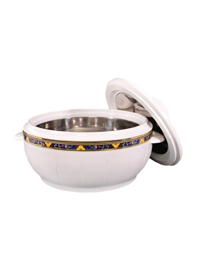 Royalford Classic Casserole With Lid White with intricate pattern 6Liters - Image 2
